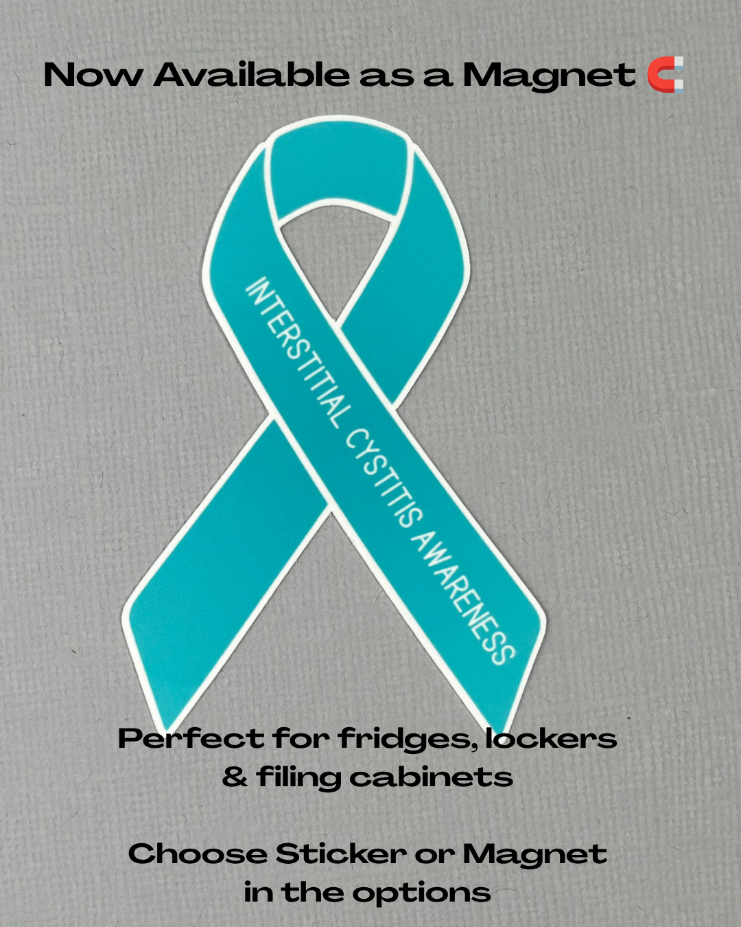 Interstitial Cystitis Awareness Ribbon Sticker or Magnet