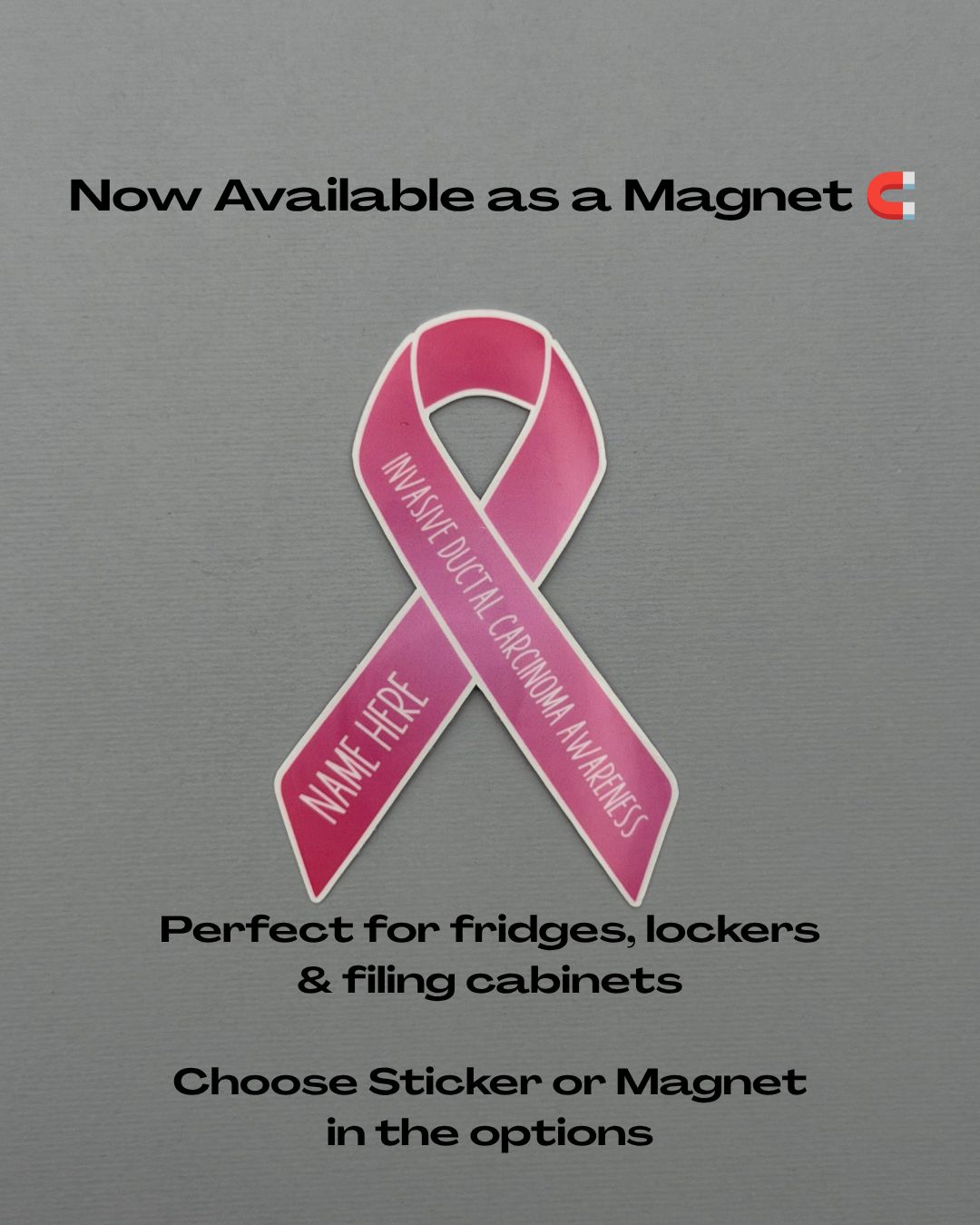 Invasive Ductal Carcinoma (IDC) Awareness Custom Ribbon Sticker or Magnet