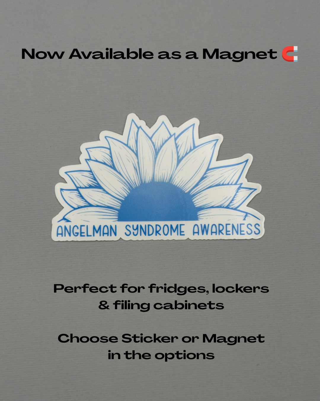 Angelman Syndrome Awareness Sunflower Sticker or Magnet