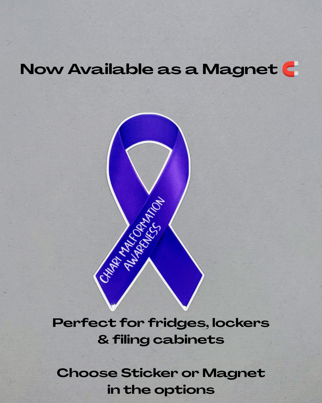 Chiari Malformation Awareness Ribbon Sticker or Magnet