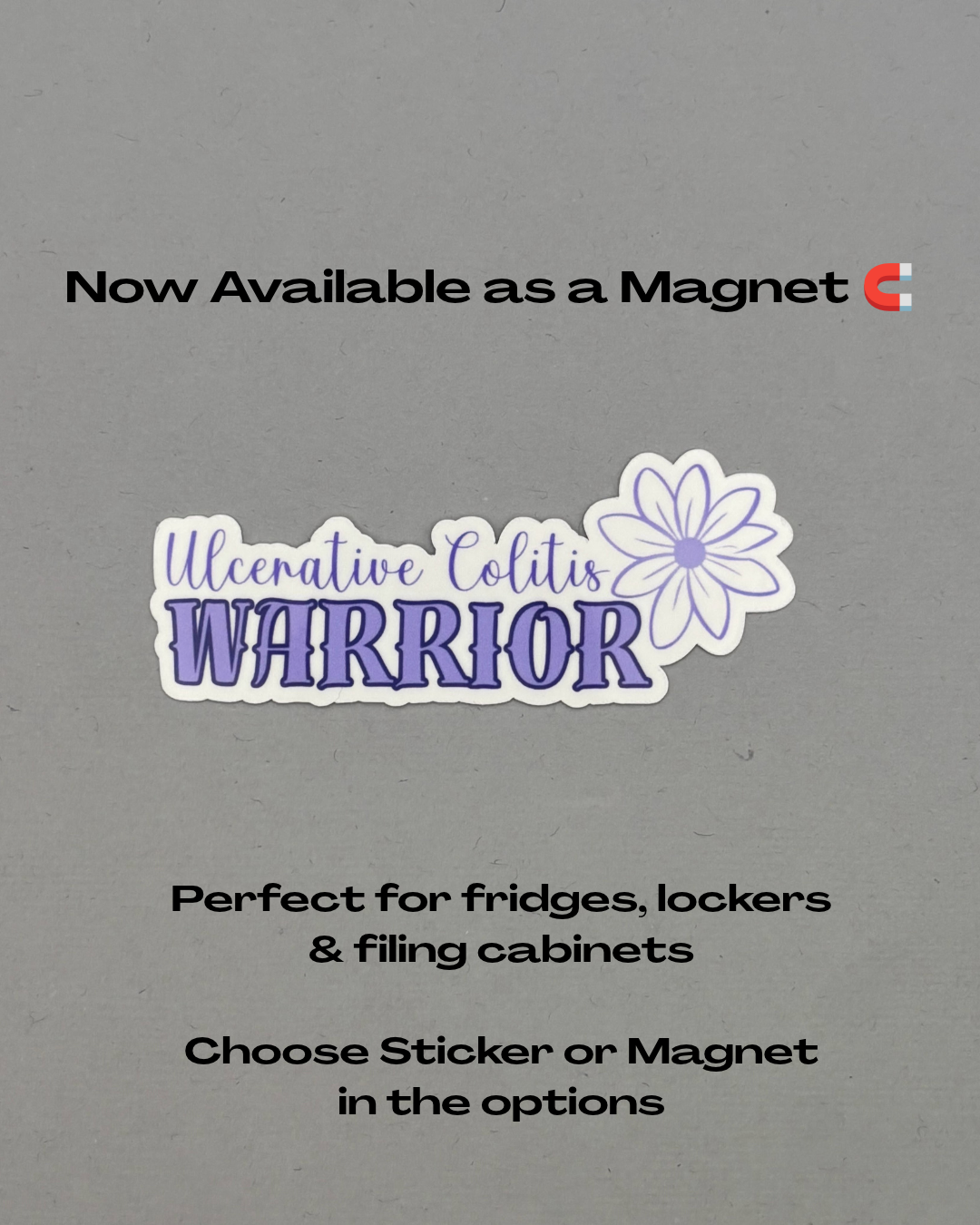 Ulcerative Colitis Warrior Flower Sticker or Magnet