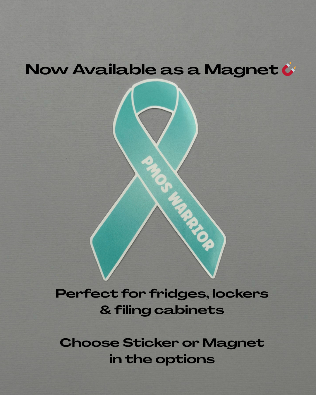 PMOS Warrior Ribbon Sticker or Magnet | Polyendocrine Metabolic Ovarian Syndrome