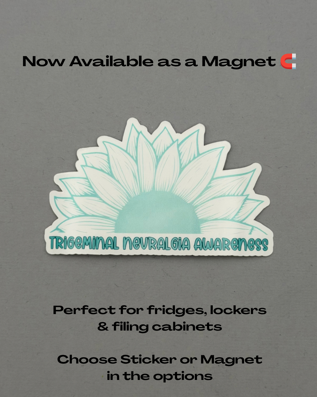 Trigeminal Neuralgia Awareness Sunflower Sticker or Magnet