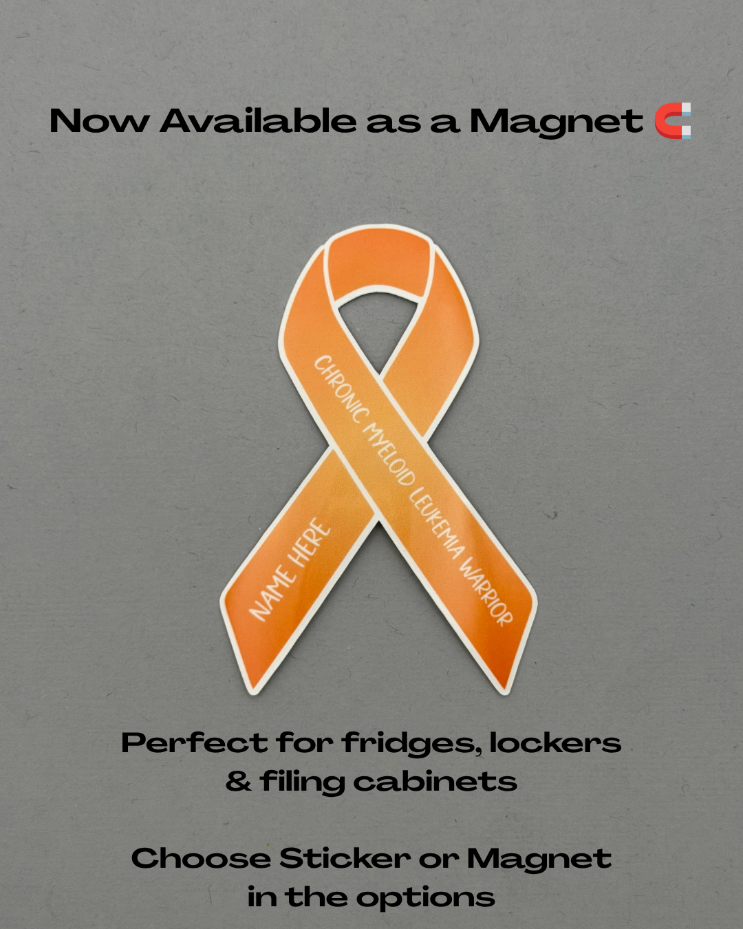 Chronic Myeloid Leukemia Warrior Custom Ribbon Sticker or Magnet