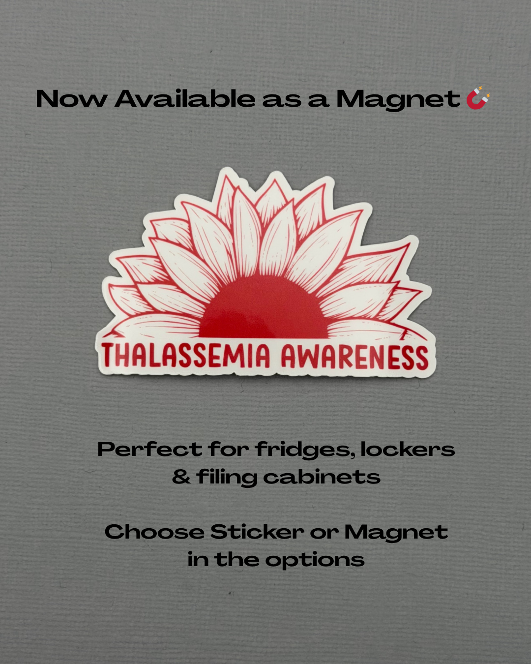 Thalassemia Awareness Sunflower Sticker or Magnet