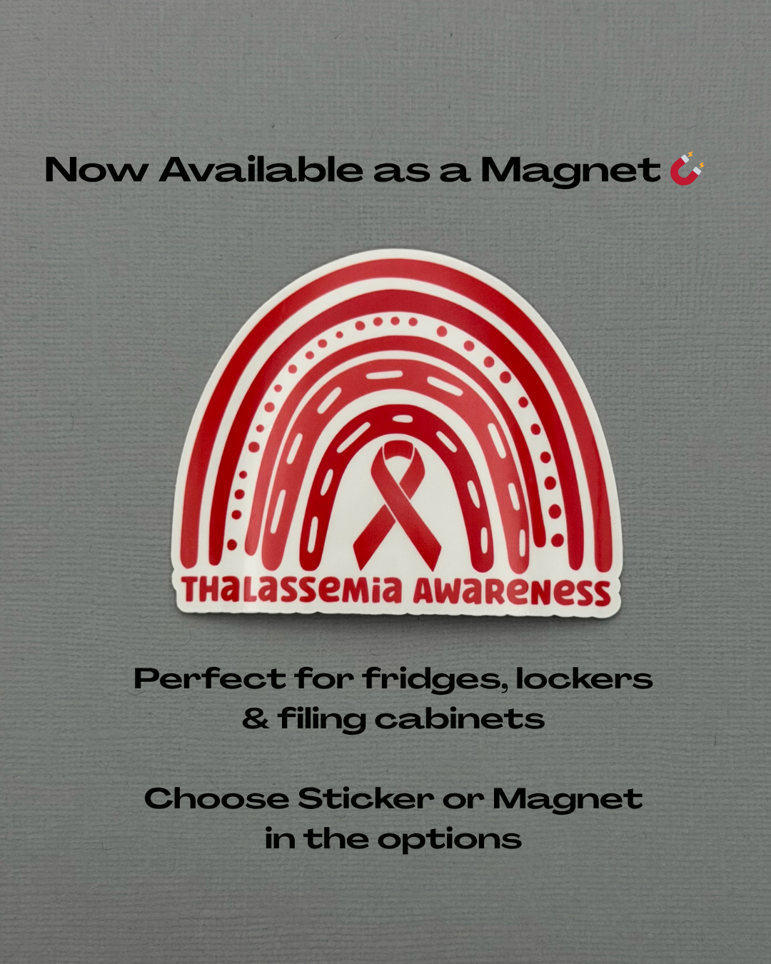 Thalassemia Awareness Rainbow Sticker or Magnet