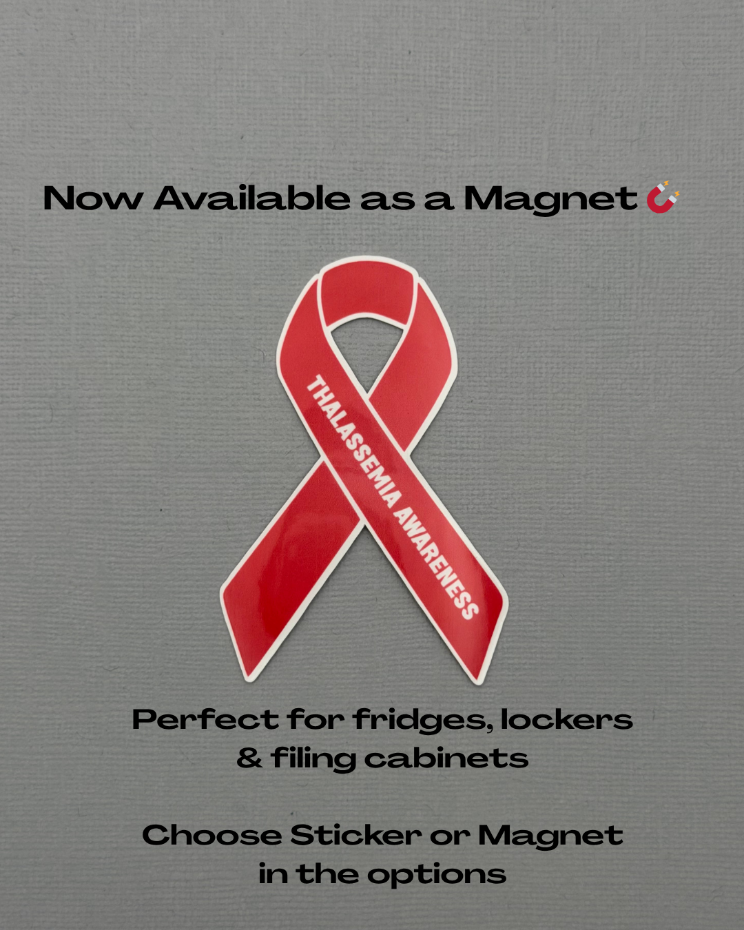 Thalassemia Awareness Ribbon Sticker or Magnet