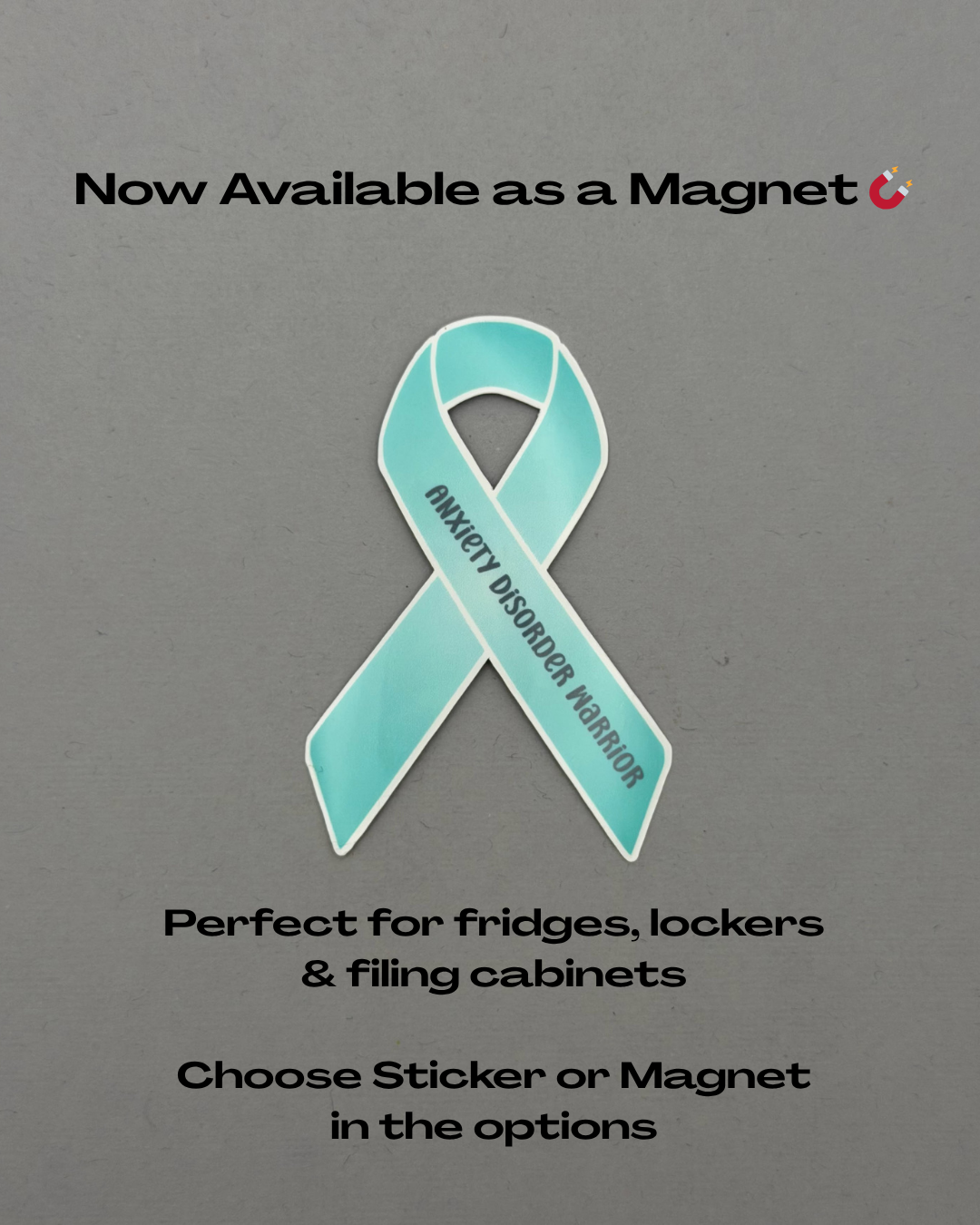 Anxiety Disorder Warrior Ribbon Sticker or Magnet