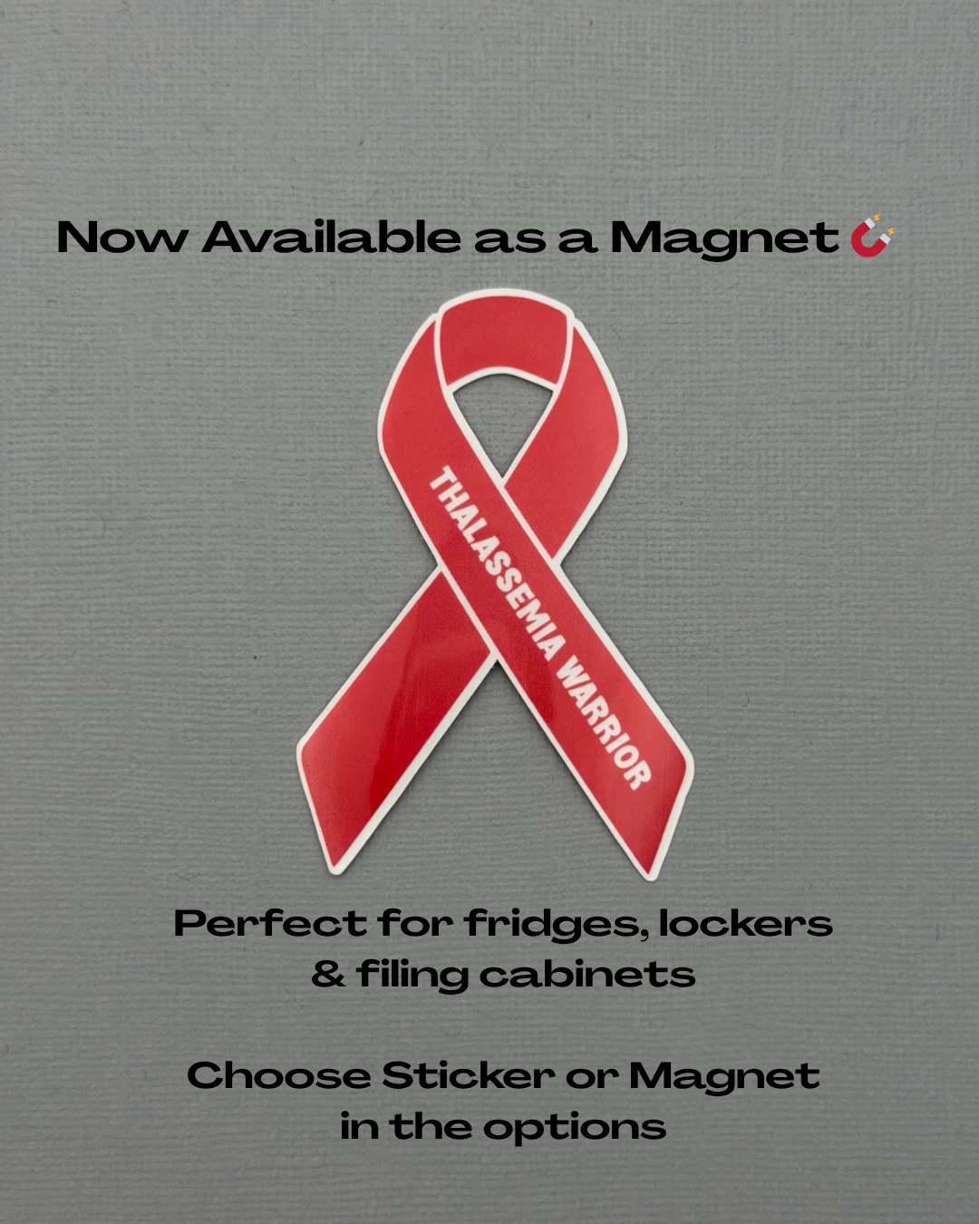 Thalassemia Warrior Ribbon Sticker or Magnet