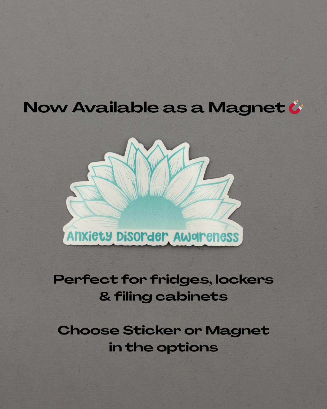 Anxiety Disorder Awareness Sunflower Sticker or Magnet