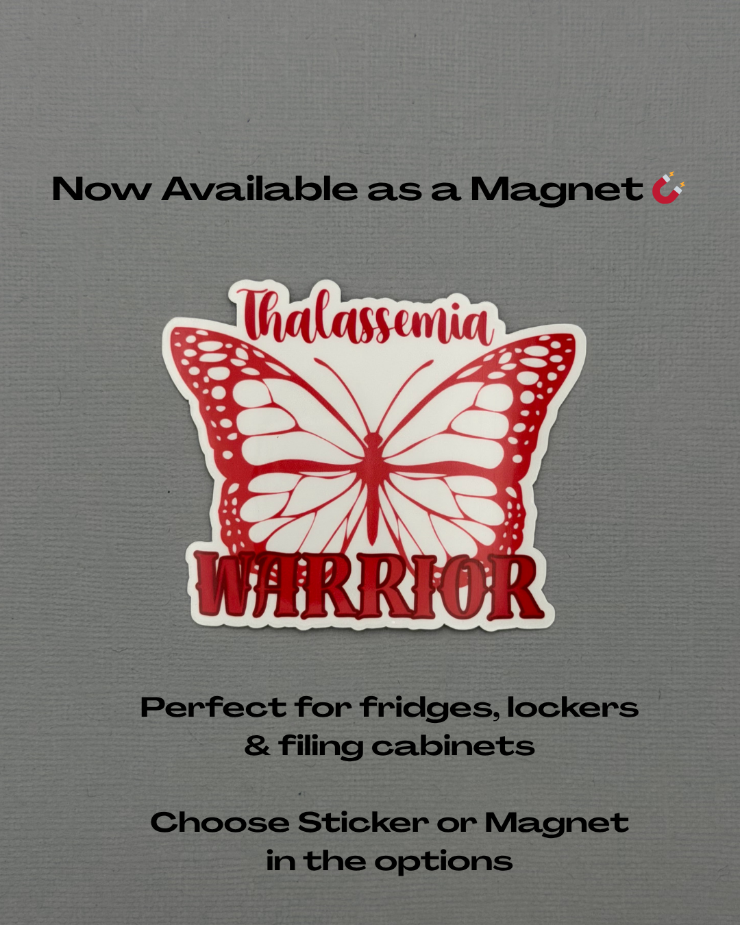 Thalassemia Warrior Butterfly Sticker or Magnet