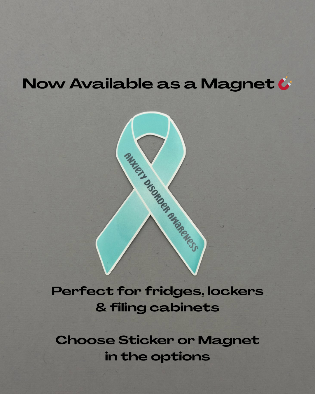 Anxiety Disorder Awareness Ribbon Sticker or Magnet