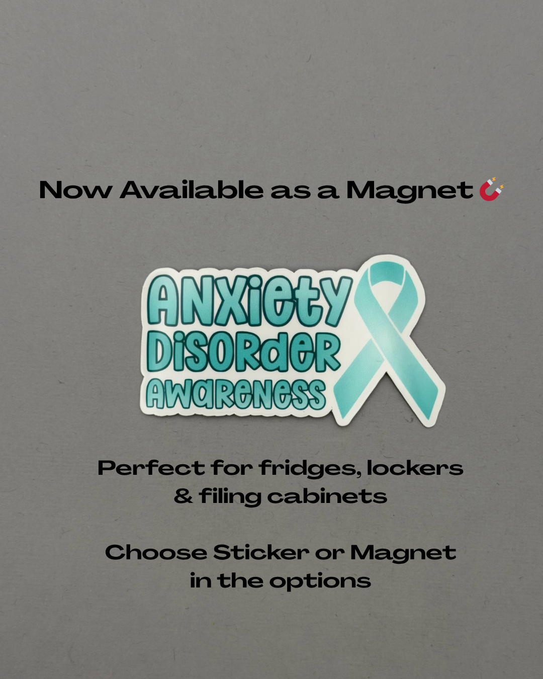 Anxiety Disorder Awareness with Ribbon Sticker or Magnet