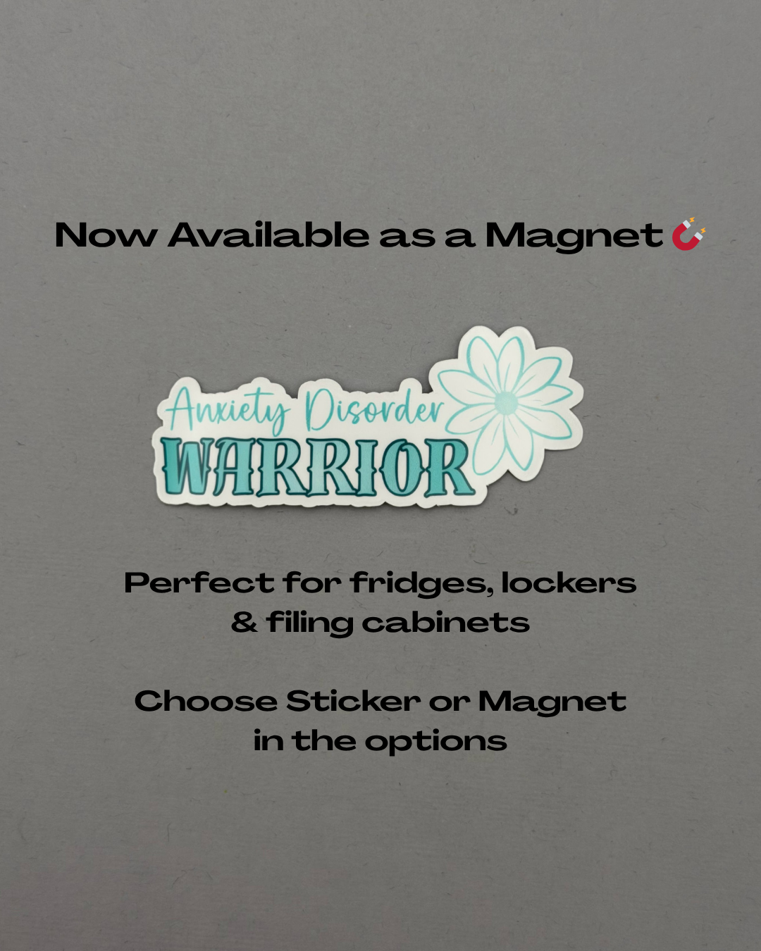 Anxiety Disorder Warrior Flower Sticker or Magnet