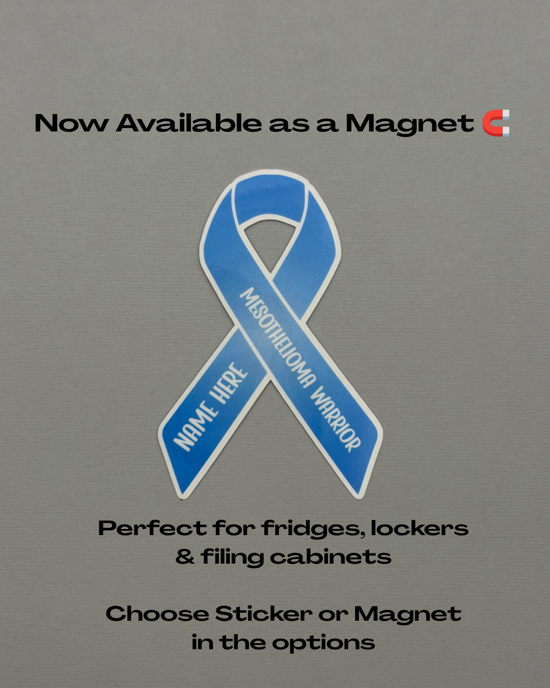 Mesothelioma Warrior Custom Ribbon Sticker or Magnet
