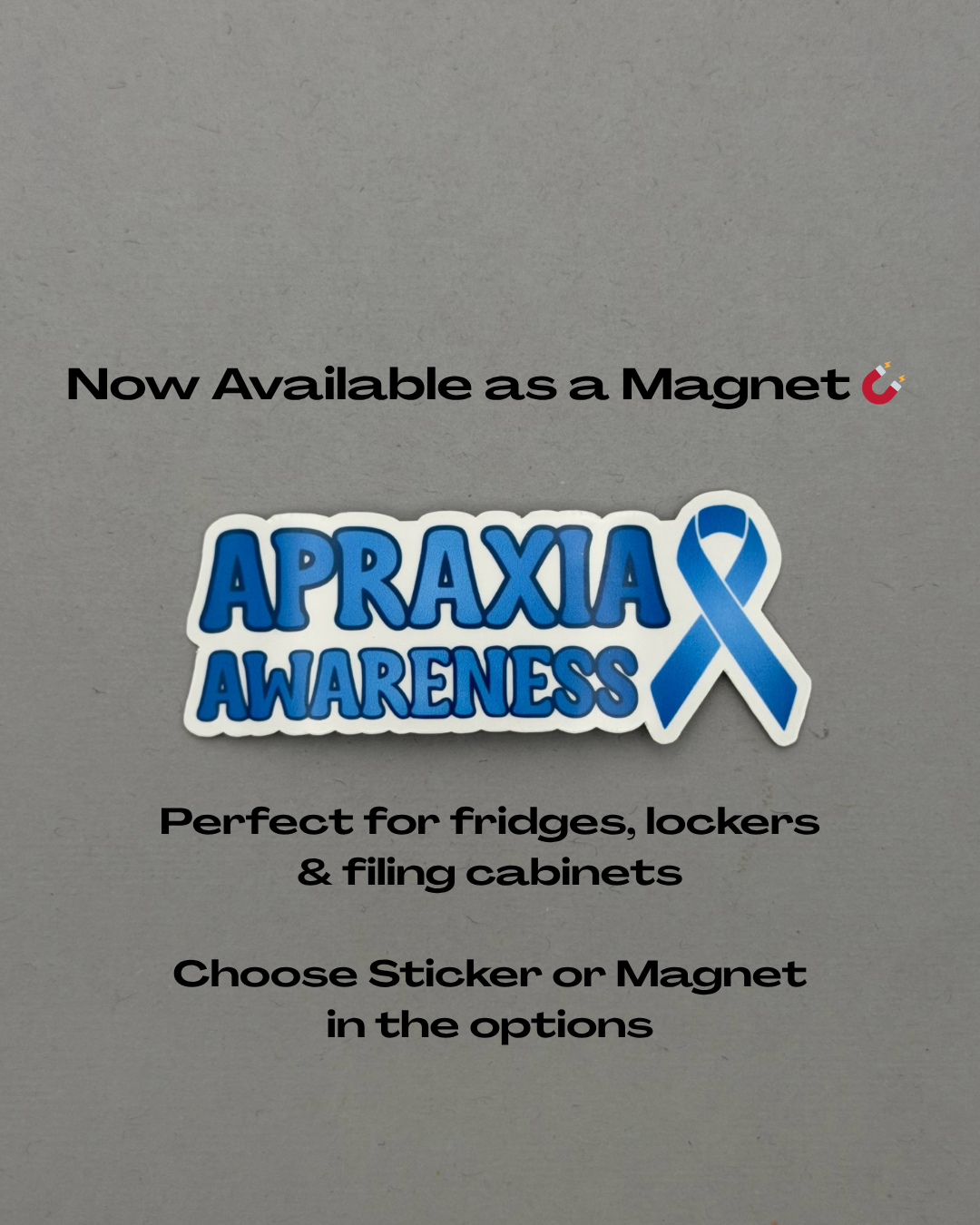 Apraxia Awareness with Ribbon Sticker or Magnet