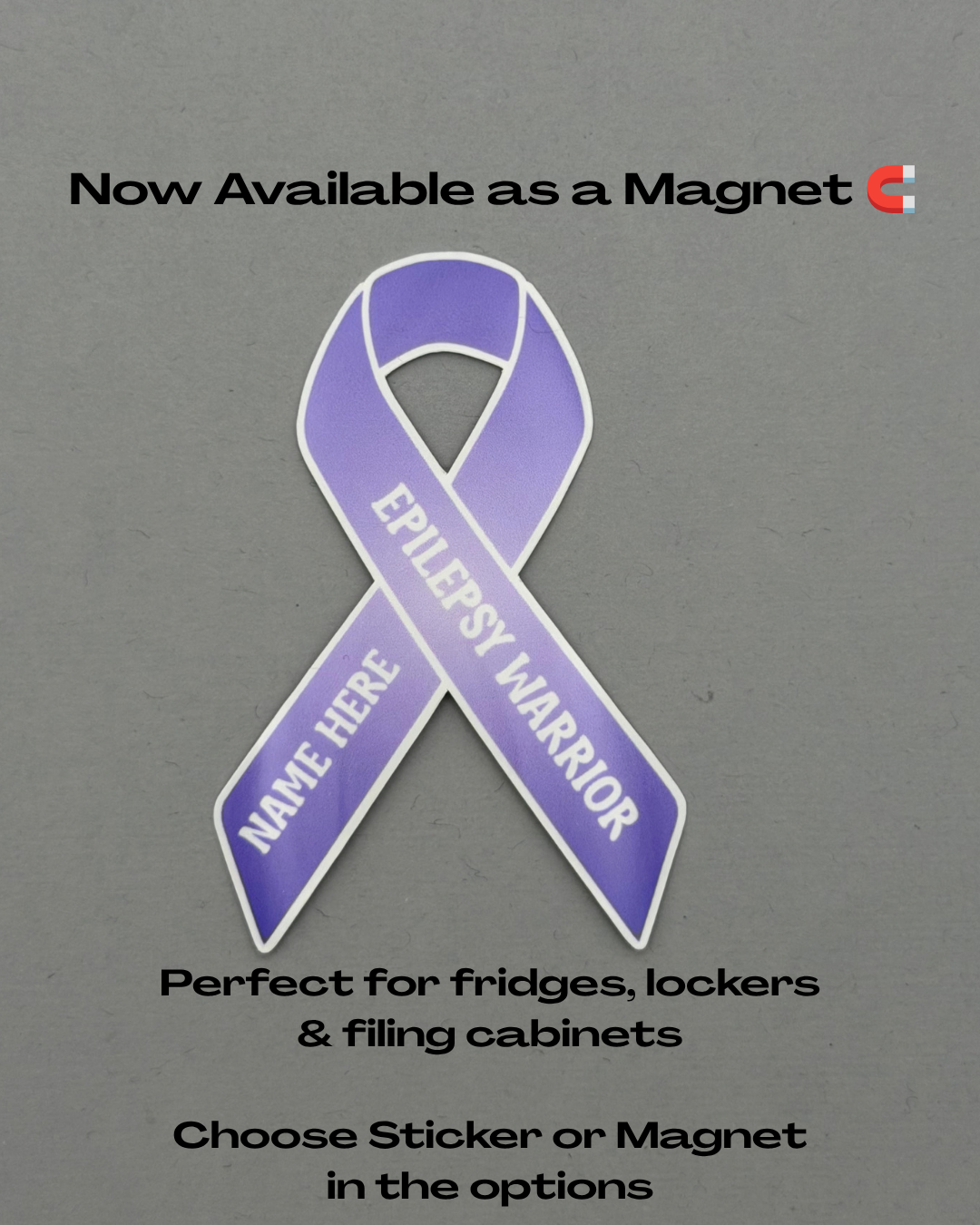 Epilepsy Warrior Custom Ribbon Sticker or Magnet