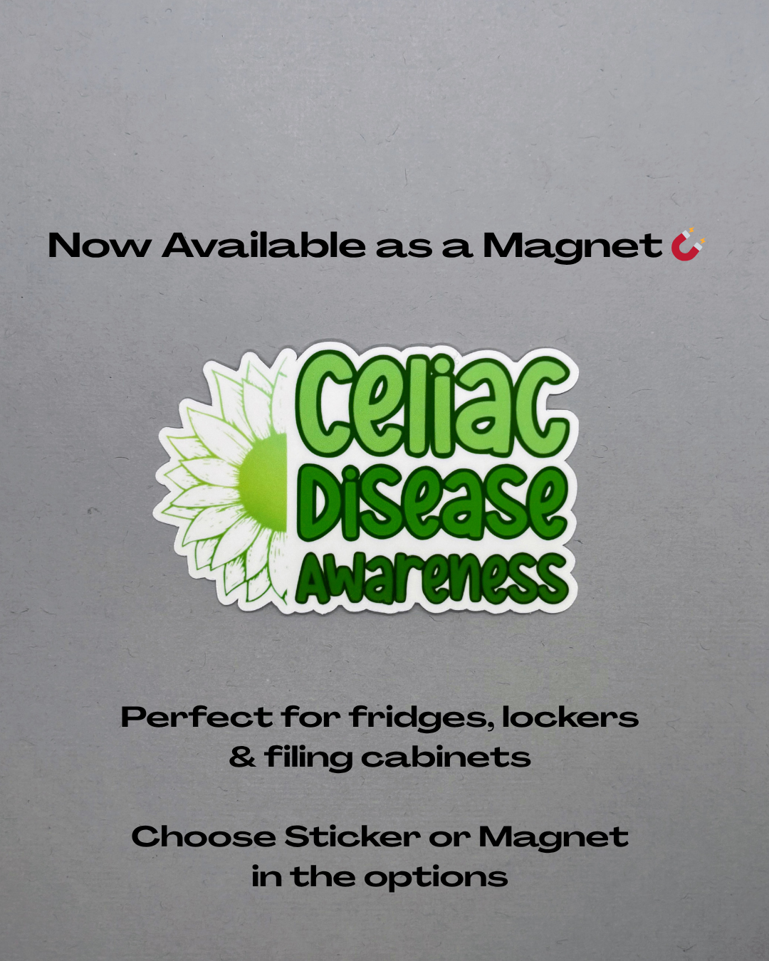 Celiac Disease Awareness Sunflower Sticker or Magnet
