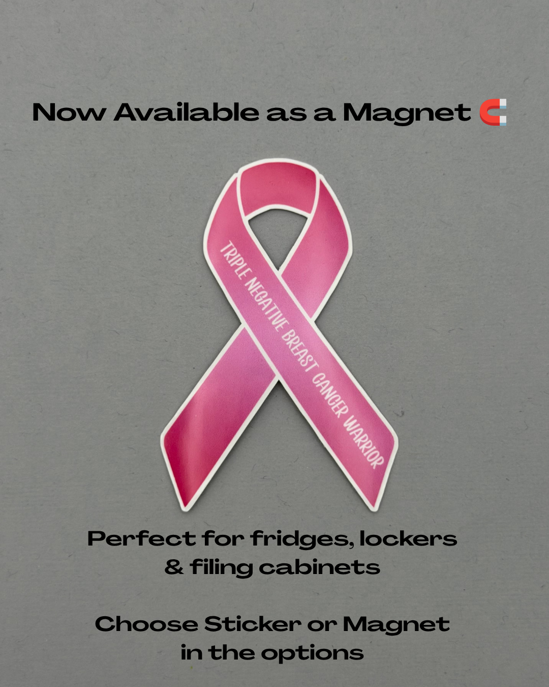 Triple Negative Breast Cancer Warrior Ribbon Sticker or Magnet