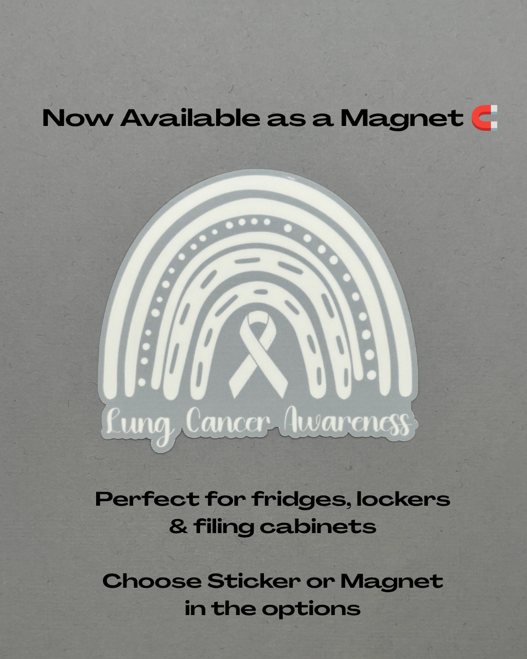 Lung Cancer Awareness Rainbow Sticker or Magnet