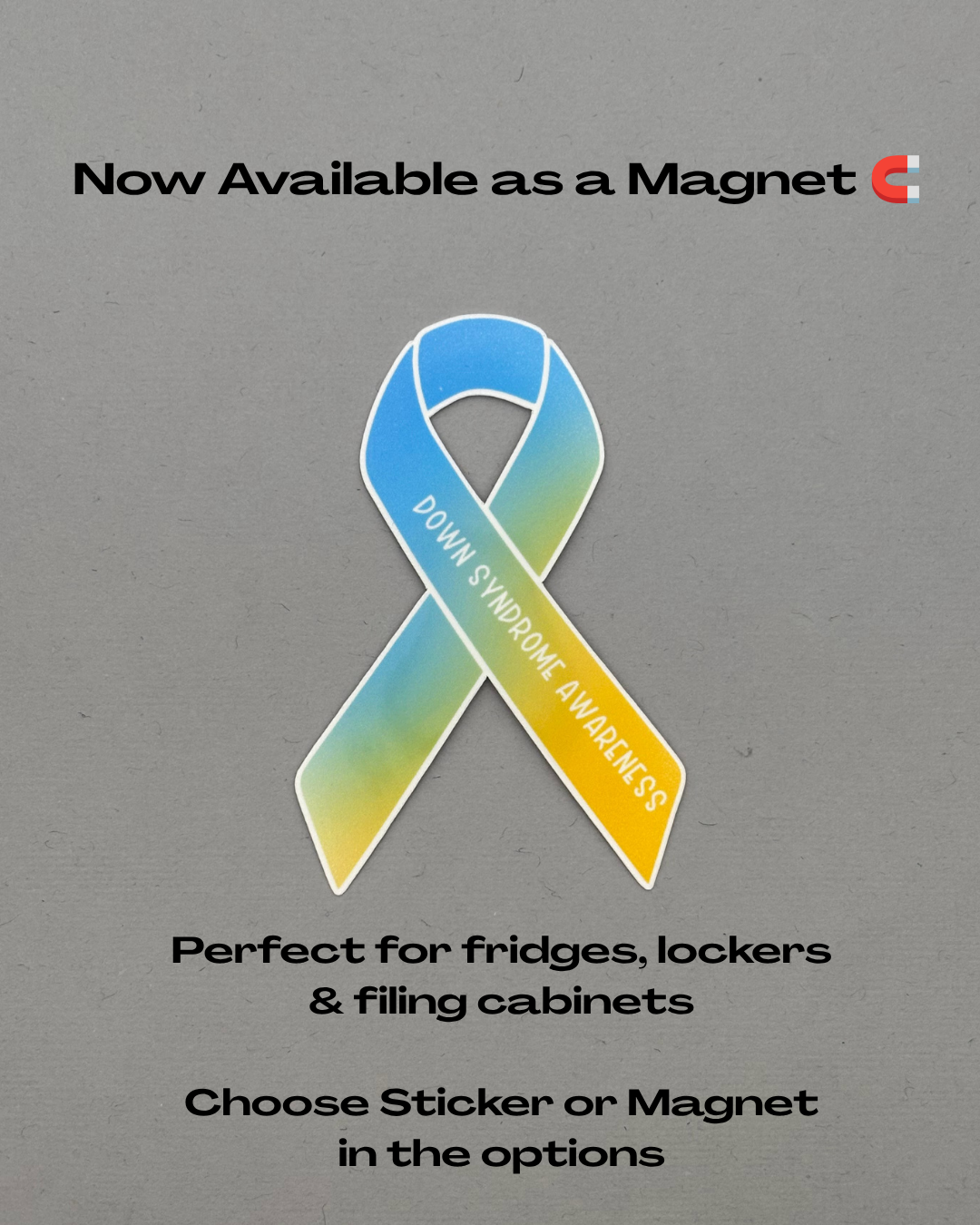 Down Syndrome Awareness Ribbon Sticker or Magnet