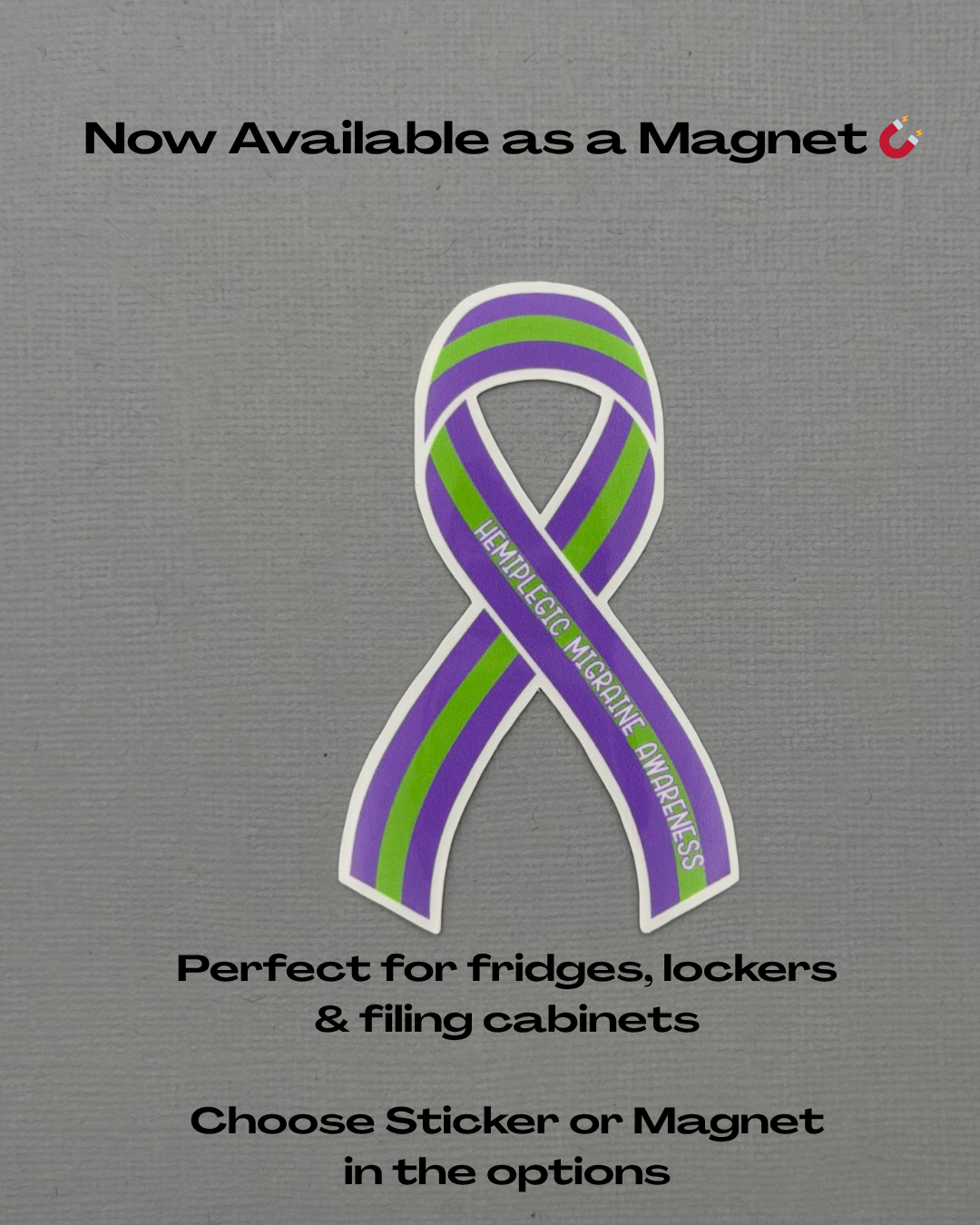 Hemiplegic Migraine Awareness Ribbon Sticker or Magnet