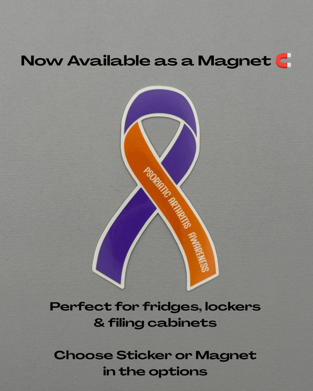 Psoriatic Arthritis Awareness Ribbon Sticker or Magnet