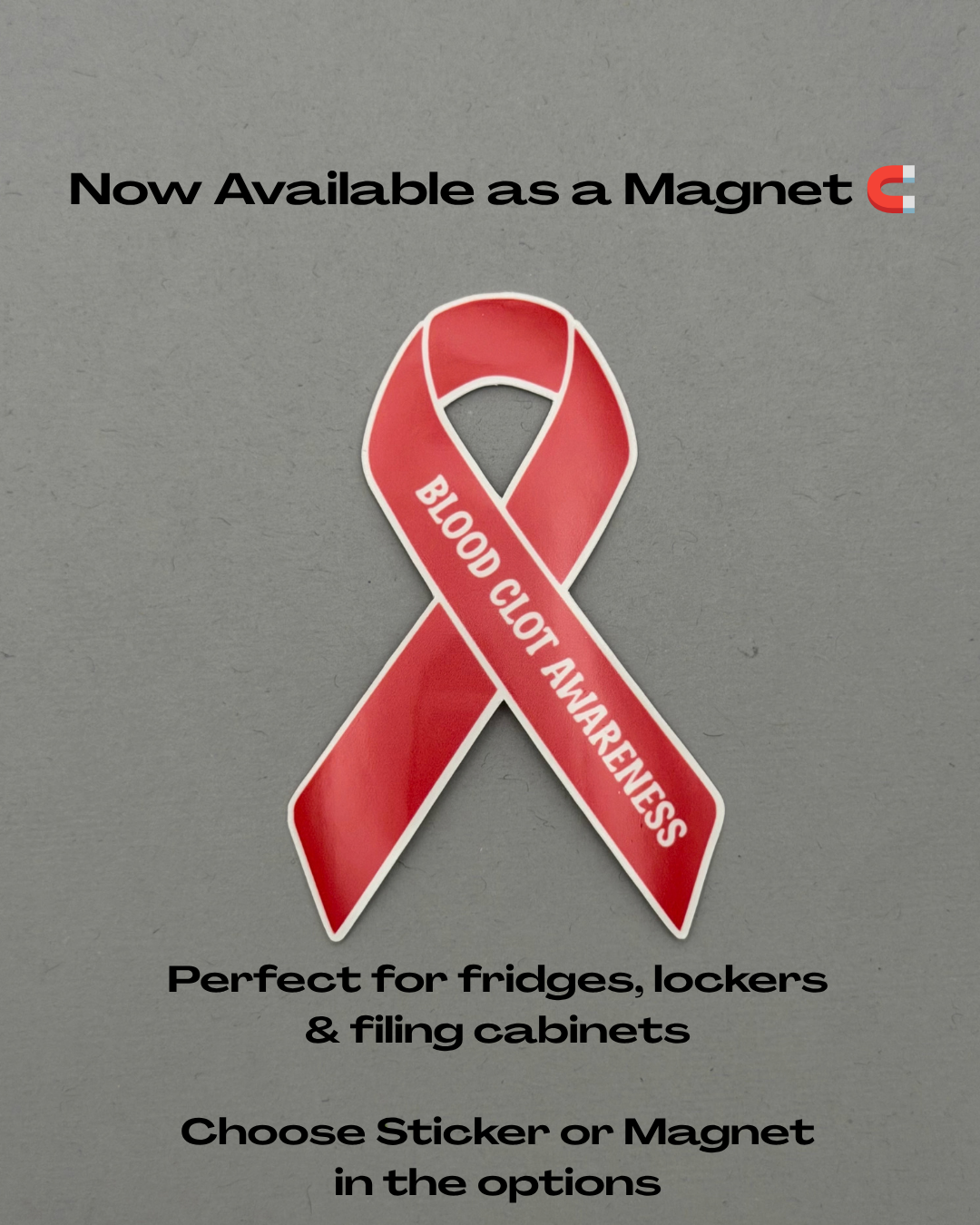 Blood Clot Awareness Ribbon Sticker or Magnet