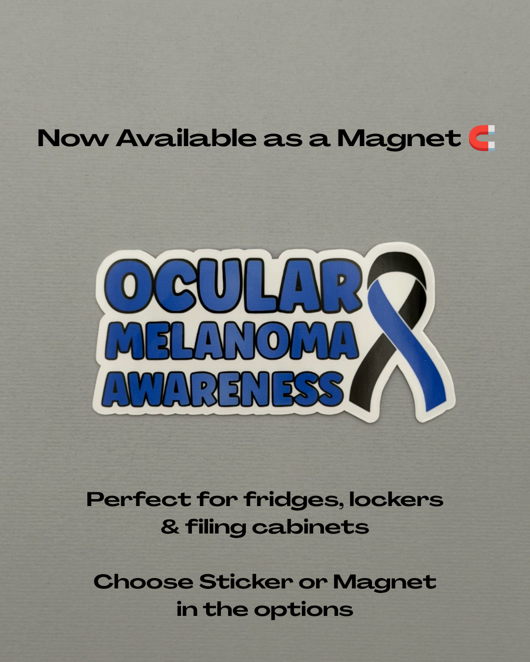 Ocular Melanoma Awareness with Ribbon Sticker or Magnet