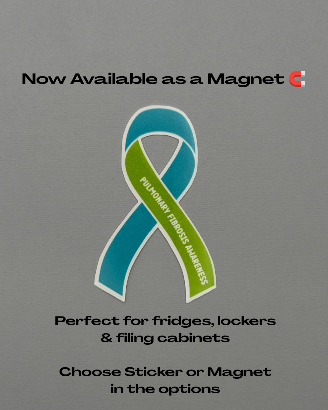 Pulmonary Fibrosis Awareness Ribbon Sticker or Magnet