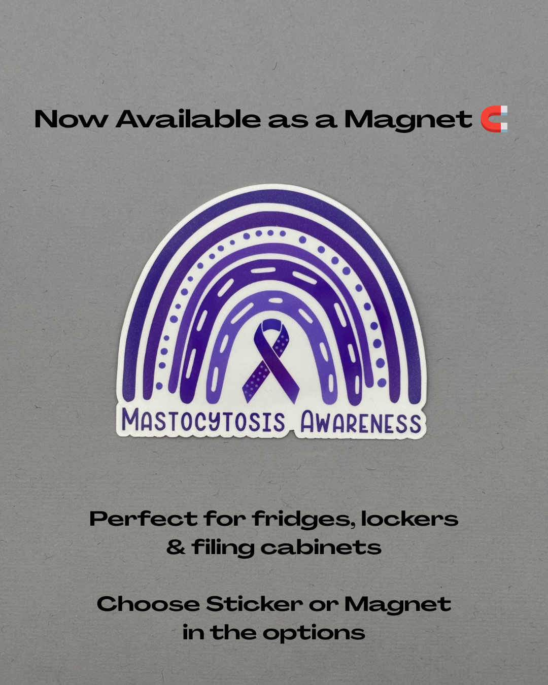 Mastocytosis Awareness Rainbow Sticker or Magnet