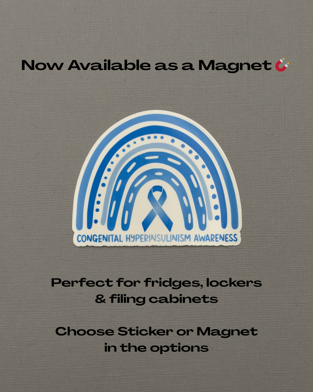 Congenital Hyperinsulinism Awareness Rainbow Sticker or Magnet
