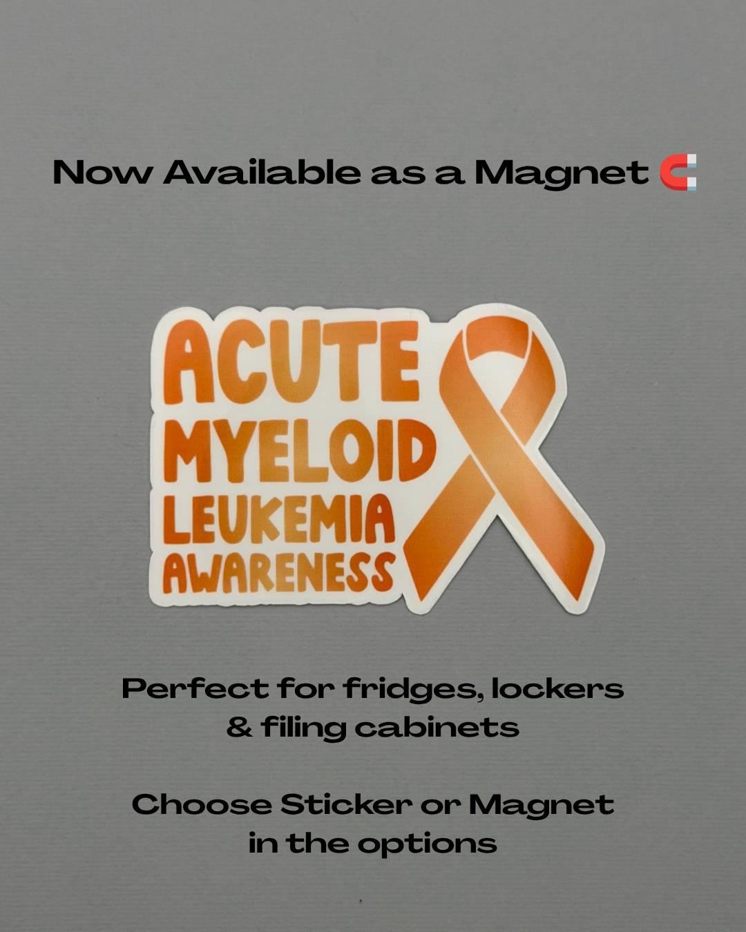 Acute Myeloid Leukemia Awareness with Ribbon Sticker or Magnet | AML