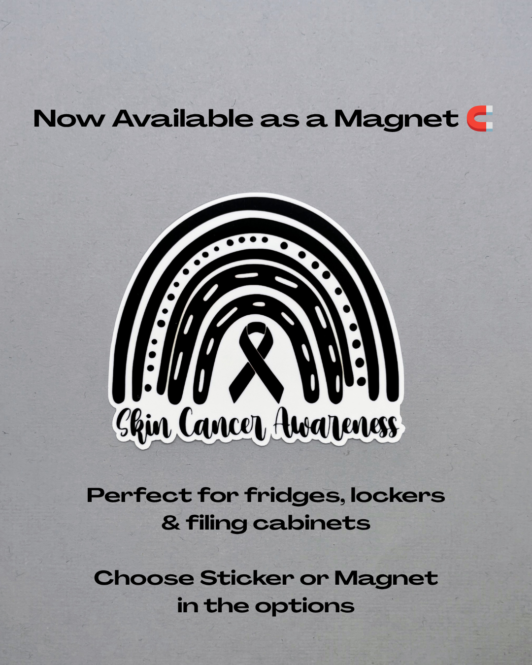 Skin Cancer Awareness Rainbow Sticker or Magnet