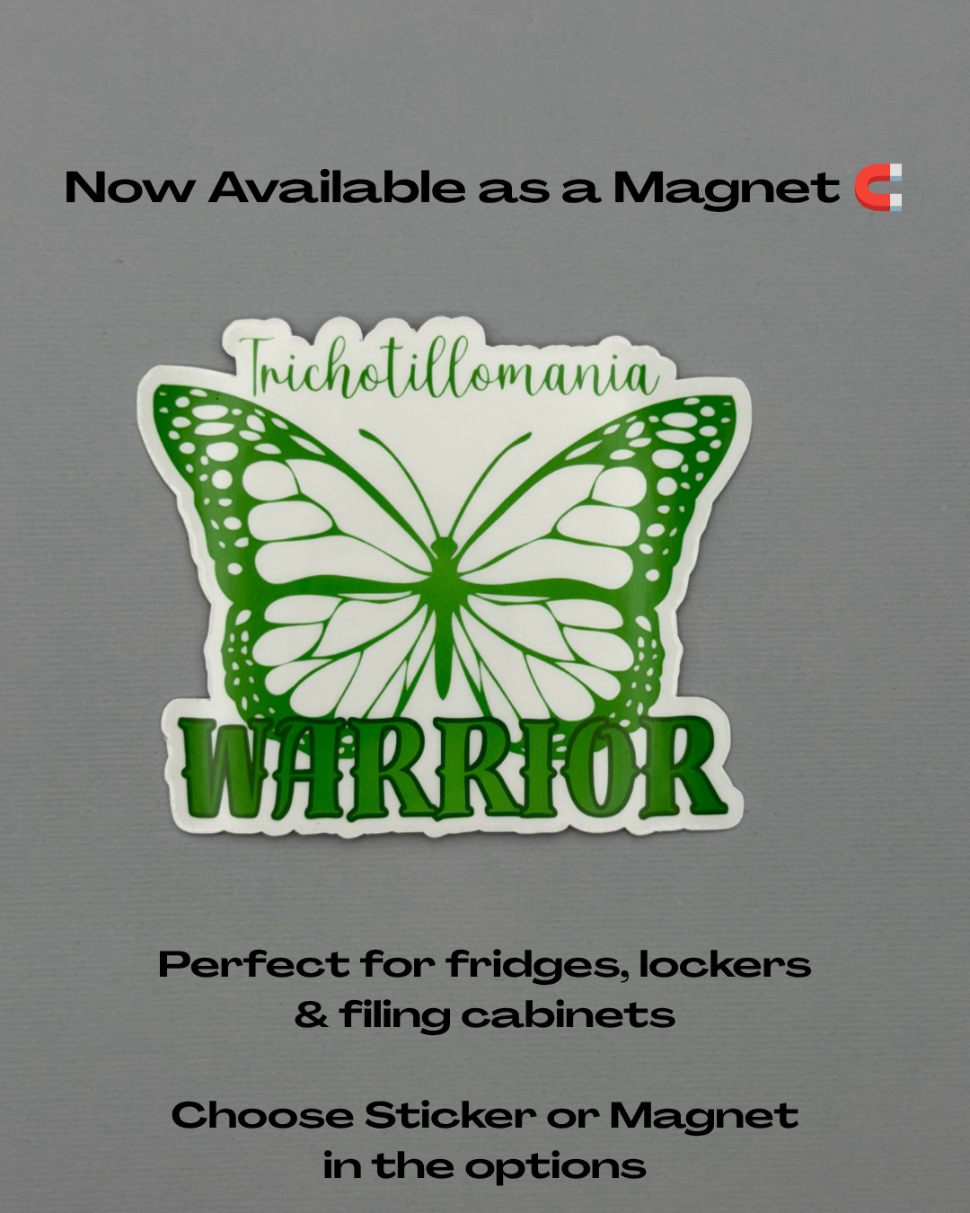 Trichotillomania Warrior Butterfly Sticker or Magnet