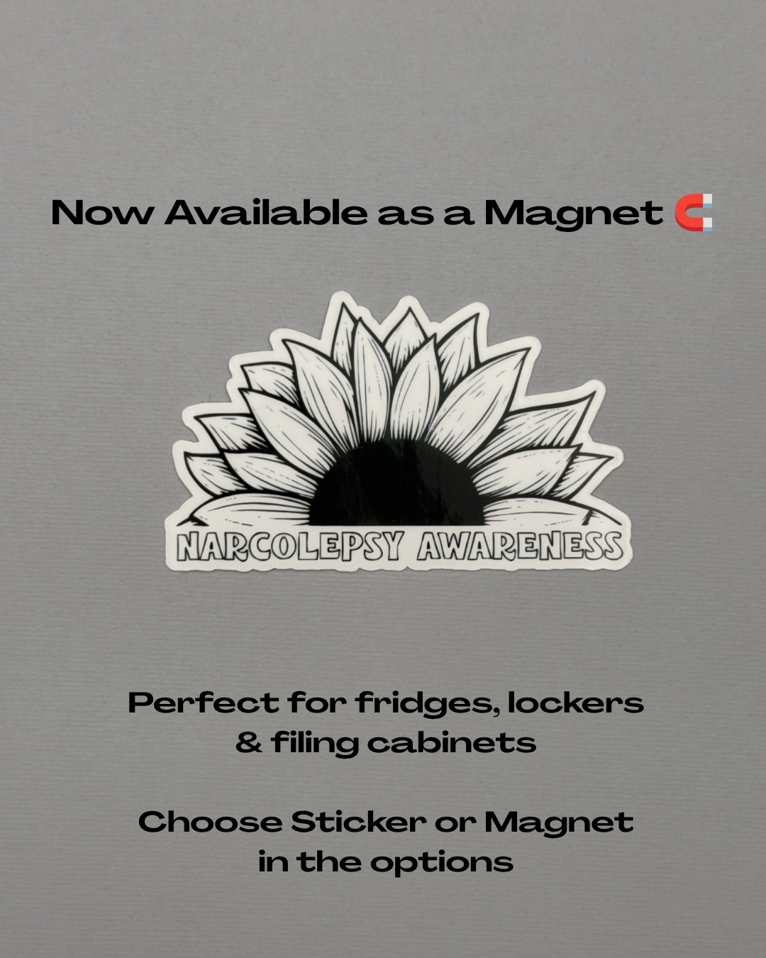 Narcolepsy Awareness Sunflower Sticker or Magnet