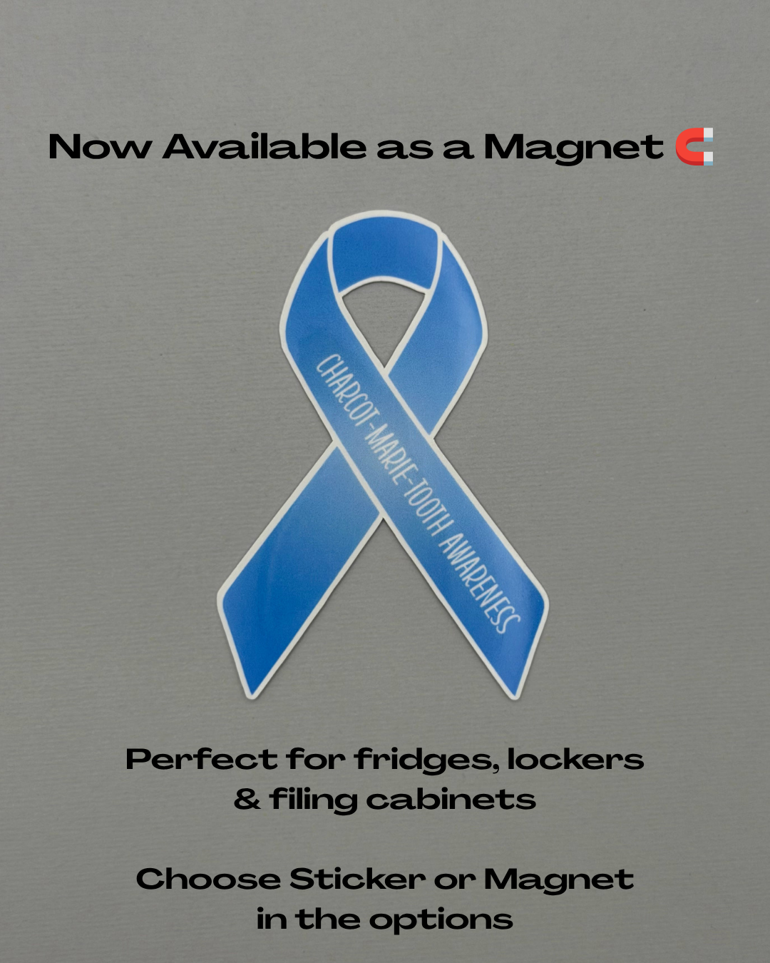 Charcot-Marie-Tooth Awareness Ribbon Sticker or Magnet
