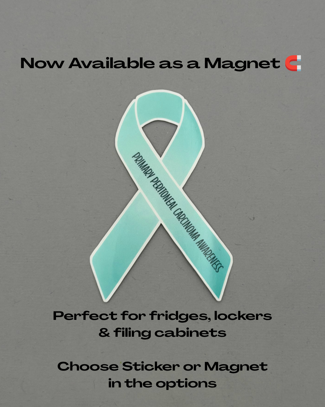 Primary Peritoneal Carcinoma Awareness Ribbon Sticker or Magnet