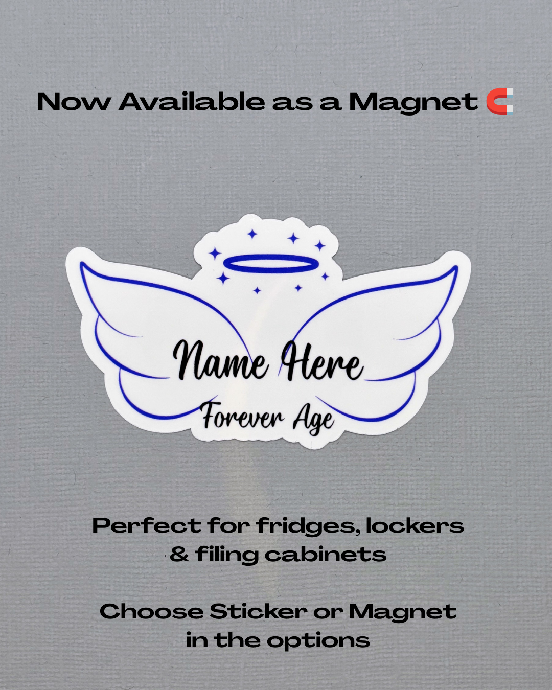 Customizable Angel Wing Sticker or Magnet