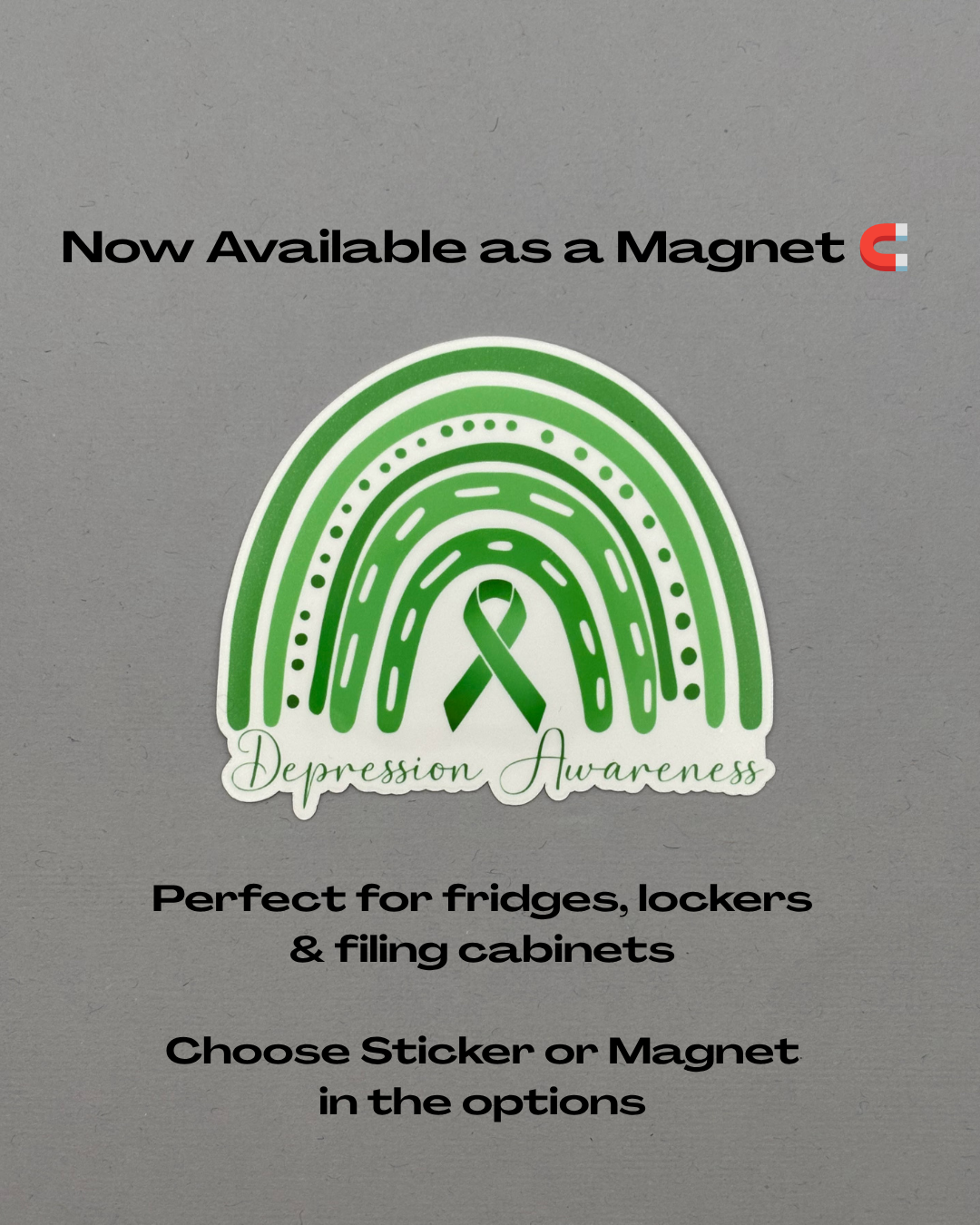 Depression Awareness Rainbow Sticker or Magnet