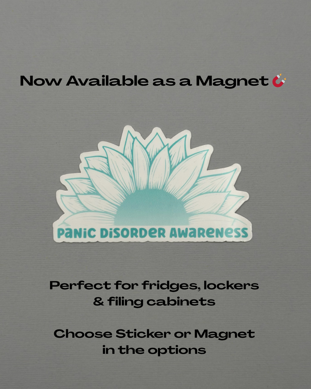 Panic Disorder Awareness Sunflower Sticker or Magnet