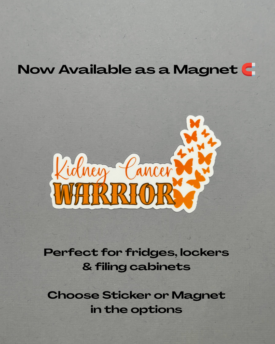 Kidney Cancer Warrior Butterflies Sticker or Magnet