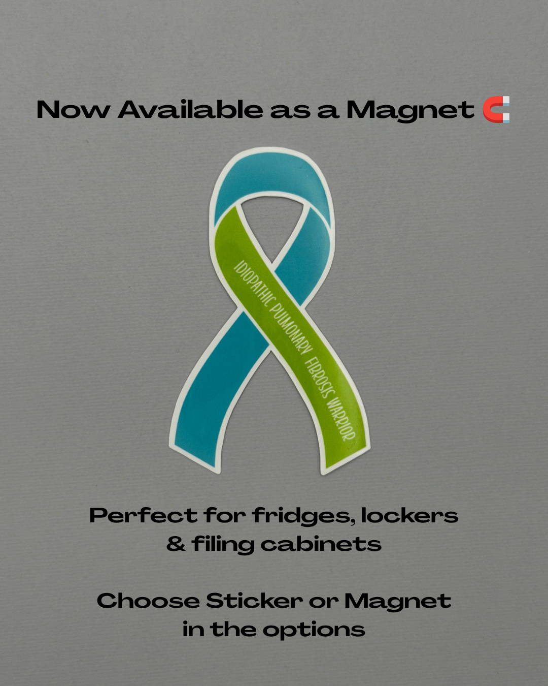 Idiopathic Pulmonary Fibrosis Warrior Ribbon Sticker or Magnet