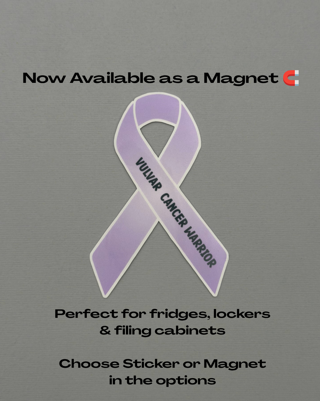 Vulvar Cancer Warrior Ribbon Sticker or Magnet