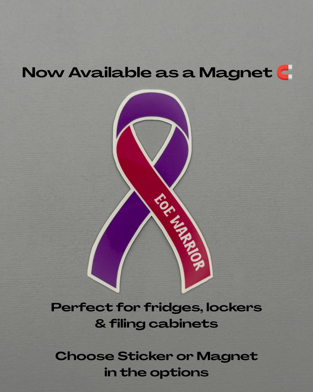 EoE Warrior Ribbon Sticker or Magnet | Eosinophilic Esophagitis