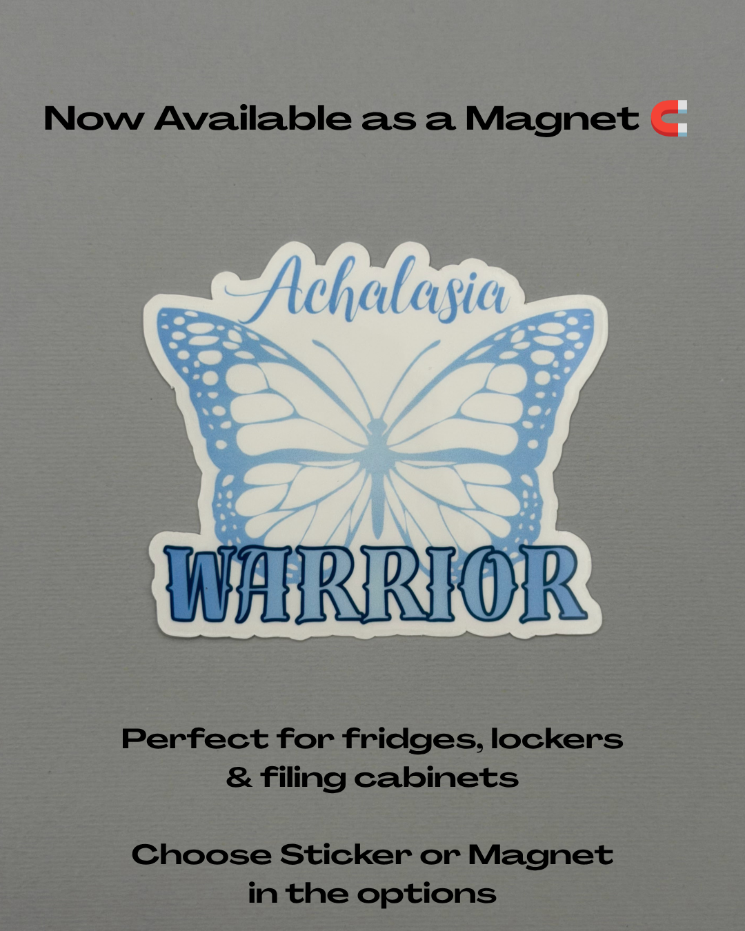 Achalasia Warrior Butterfly Sticker or Magnet
