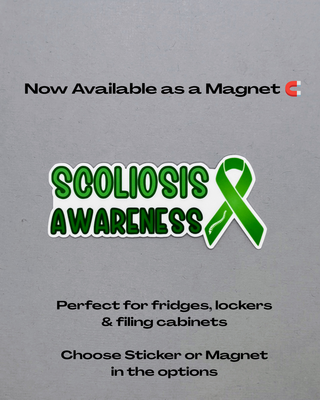 Scoliosis Awareness with Ribbon Sticker or Magnet