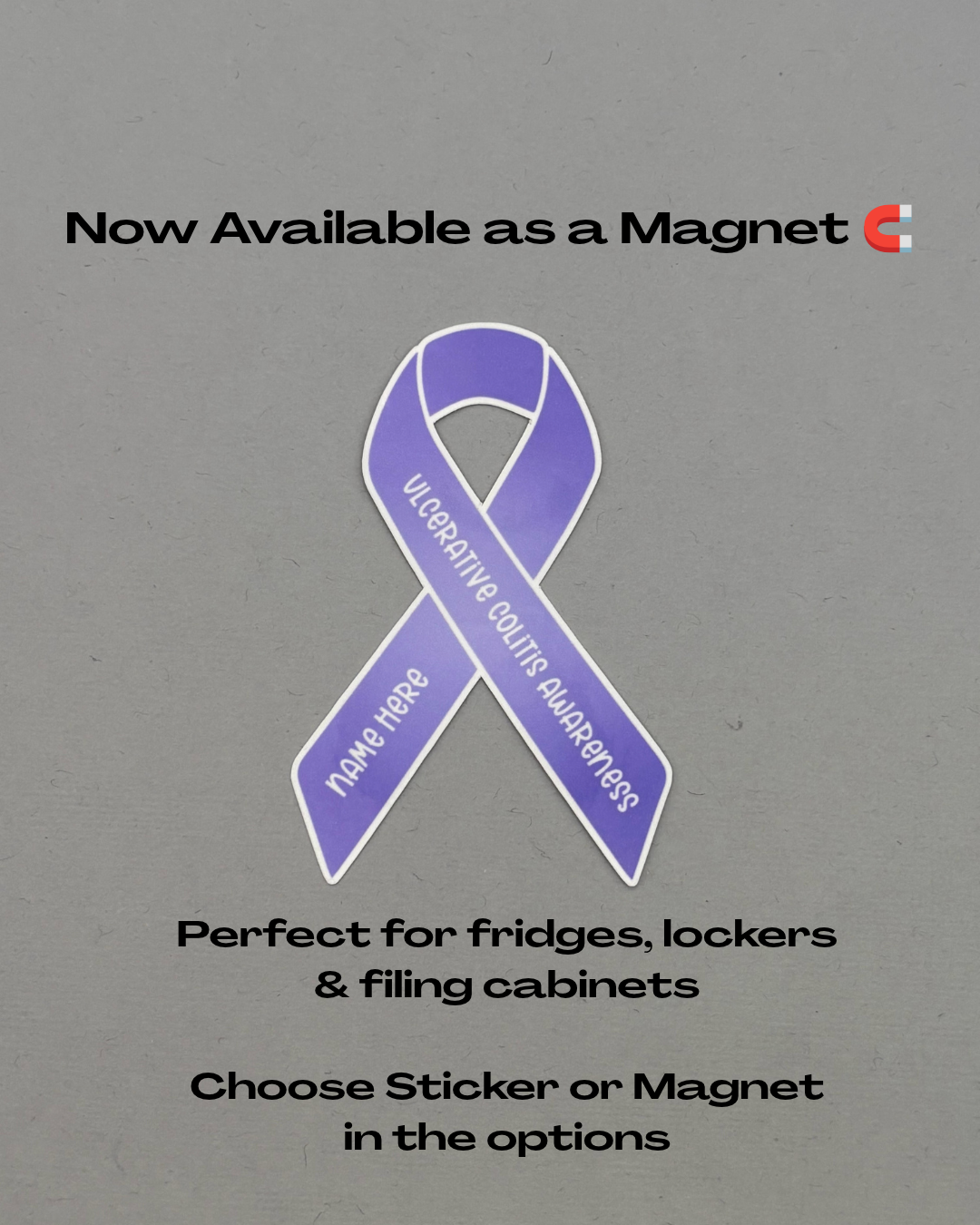 Ulcerative Colitis Awareness Custom Ribbon Sticker or Magnet