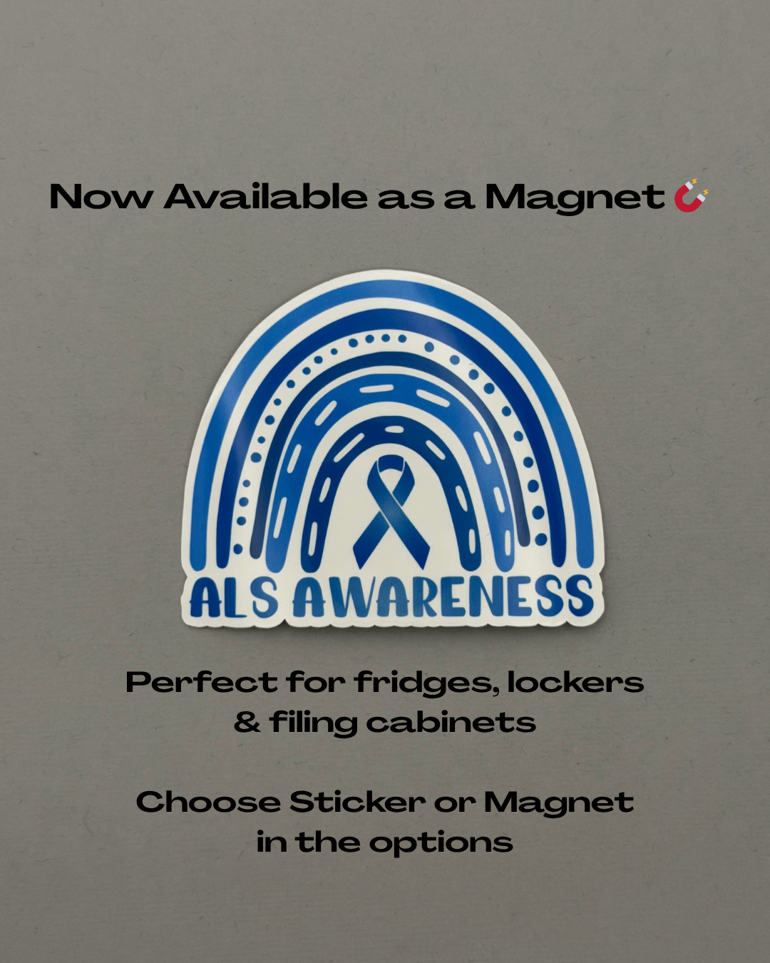 ALS Awareness Rainbow Sticker or Magnet