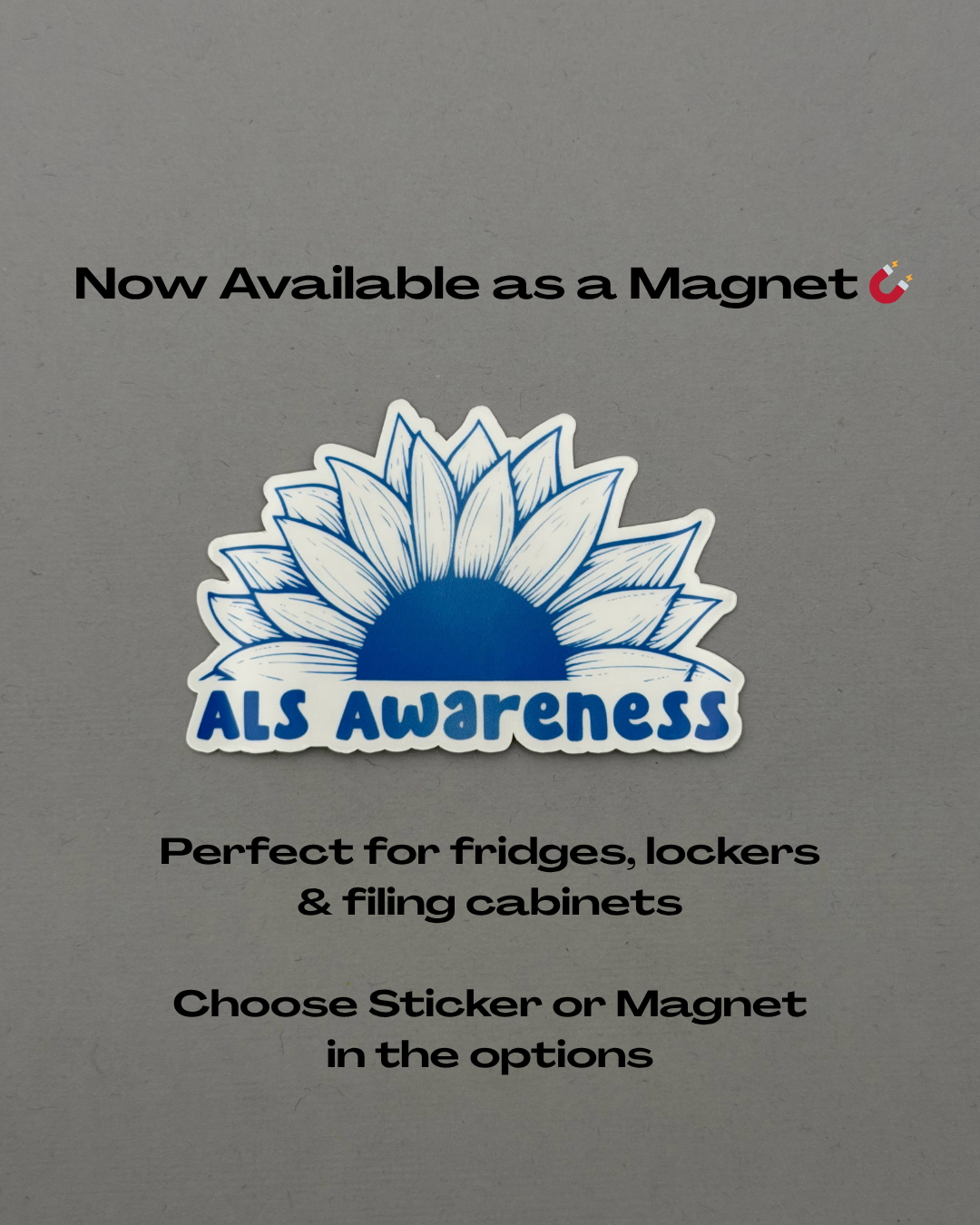 ALS Awareness Sunflower Sticker or Magnet